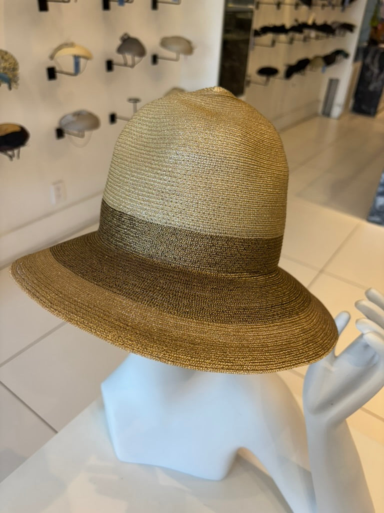 Two Tone Gold Horsehair Fedora