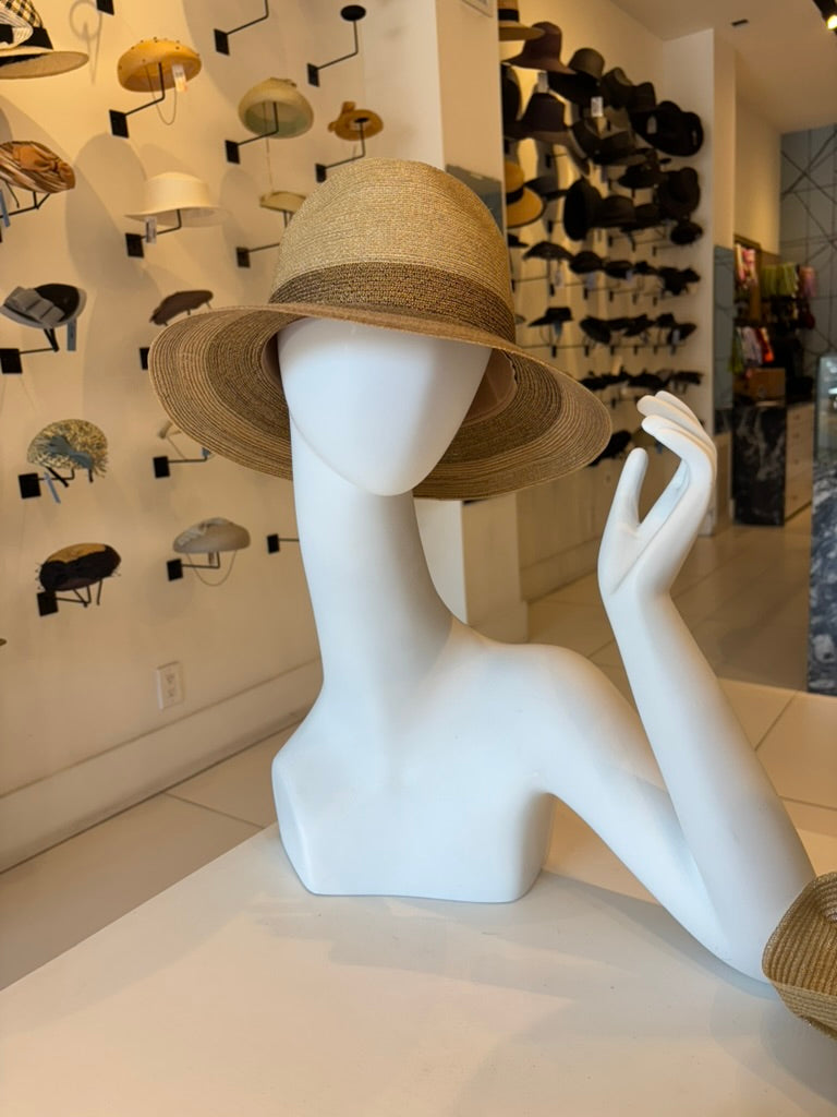 Two Tone Gold Horsehair Fedora