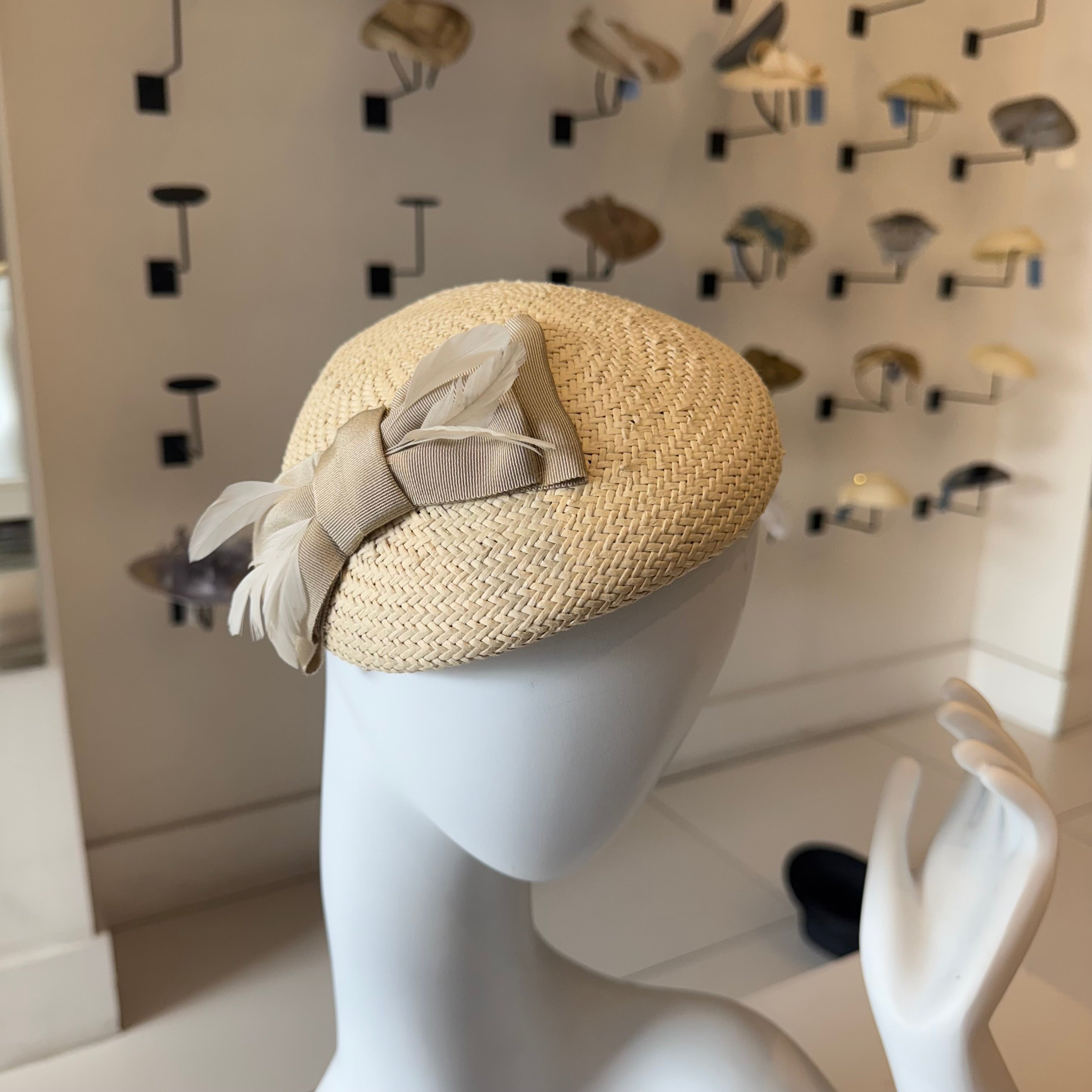 Panama Fascinator with Grosgrain Trim