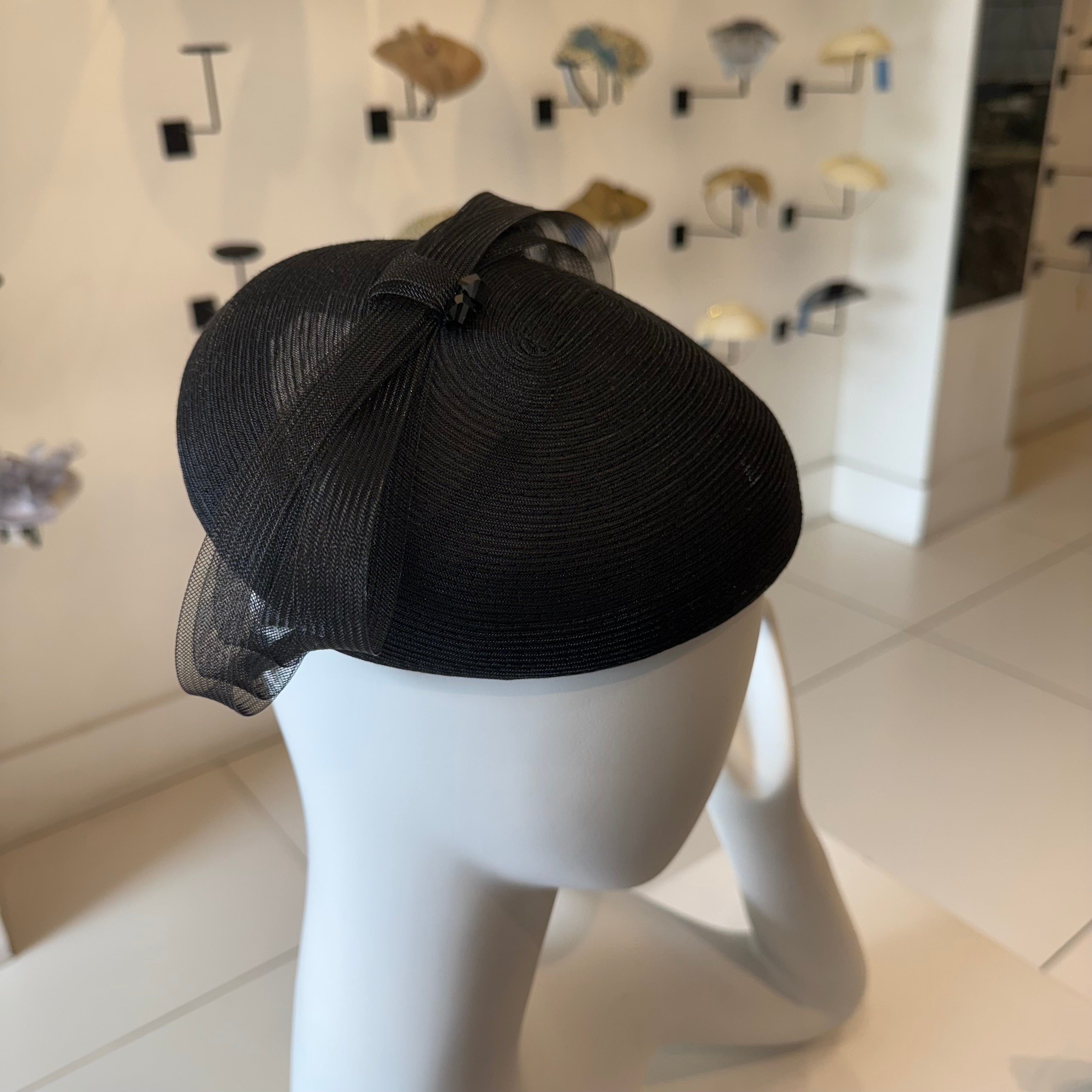 Petite Horsehair Beret Fascinator with Bow