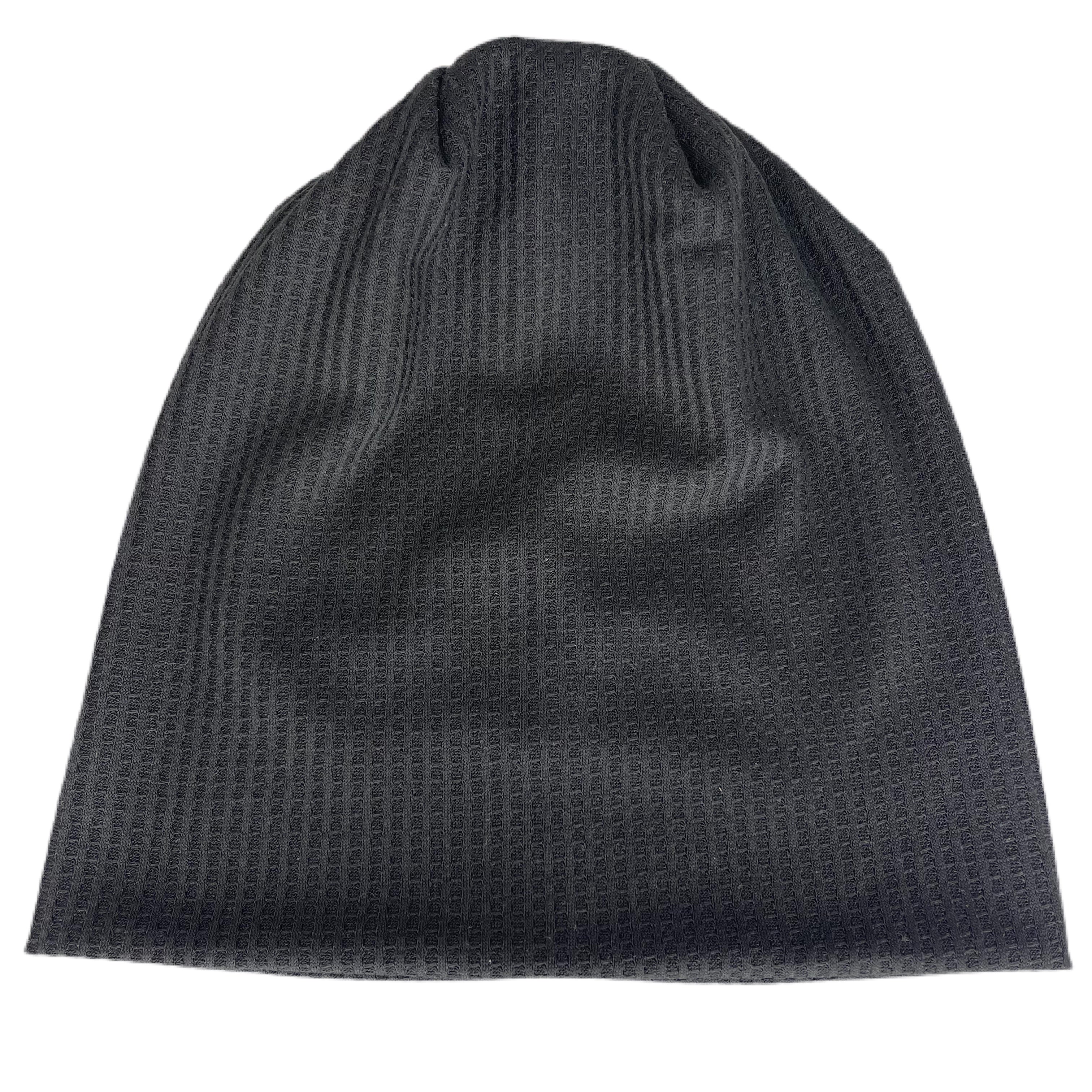 Aria Lightweight Waffle Beanie - Black