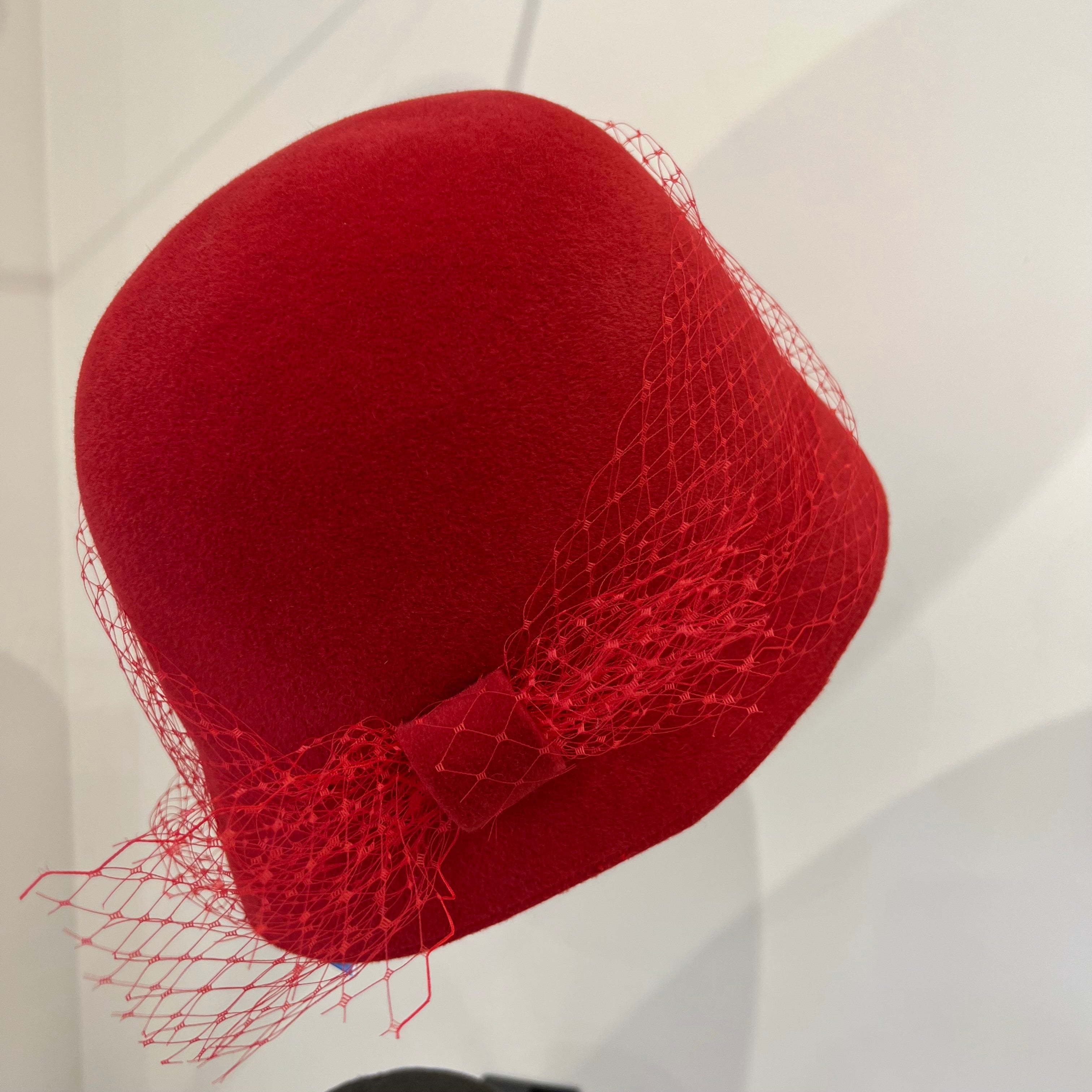 Scarlet Veiled Cloche