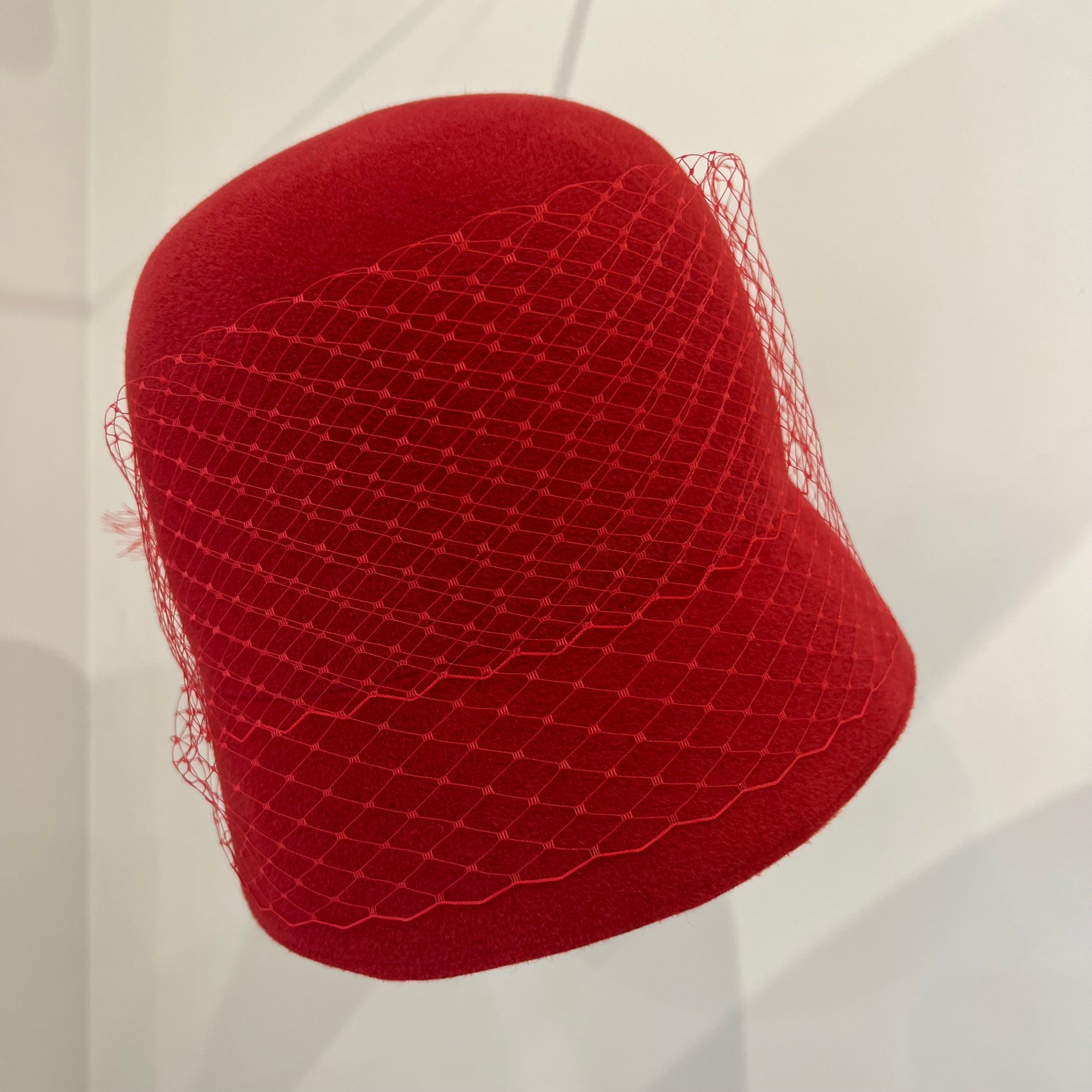 Scarlet Veiled Cloche