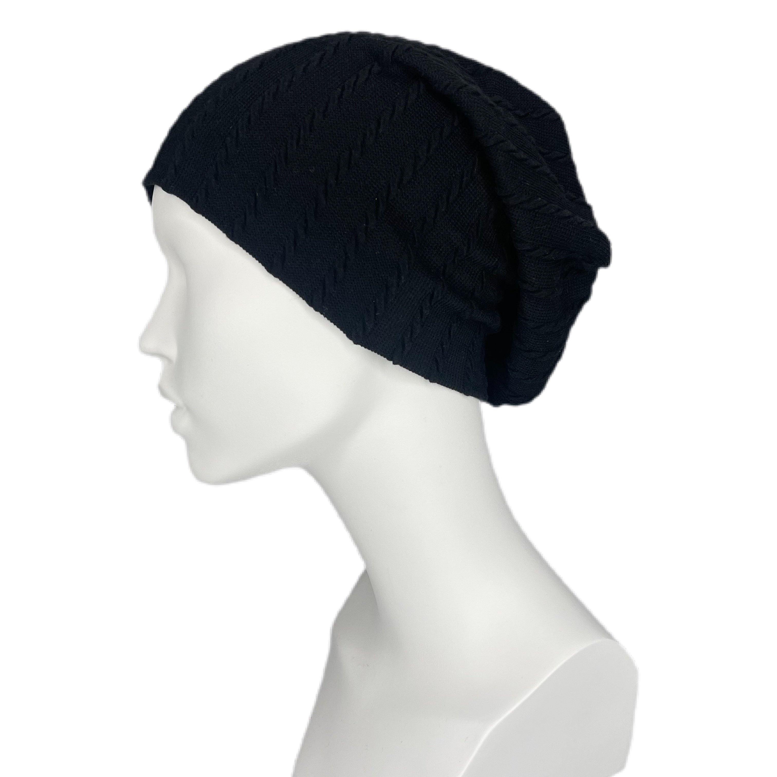 Emma Cable Beanie - Black - SoleneBoutique