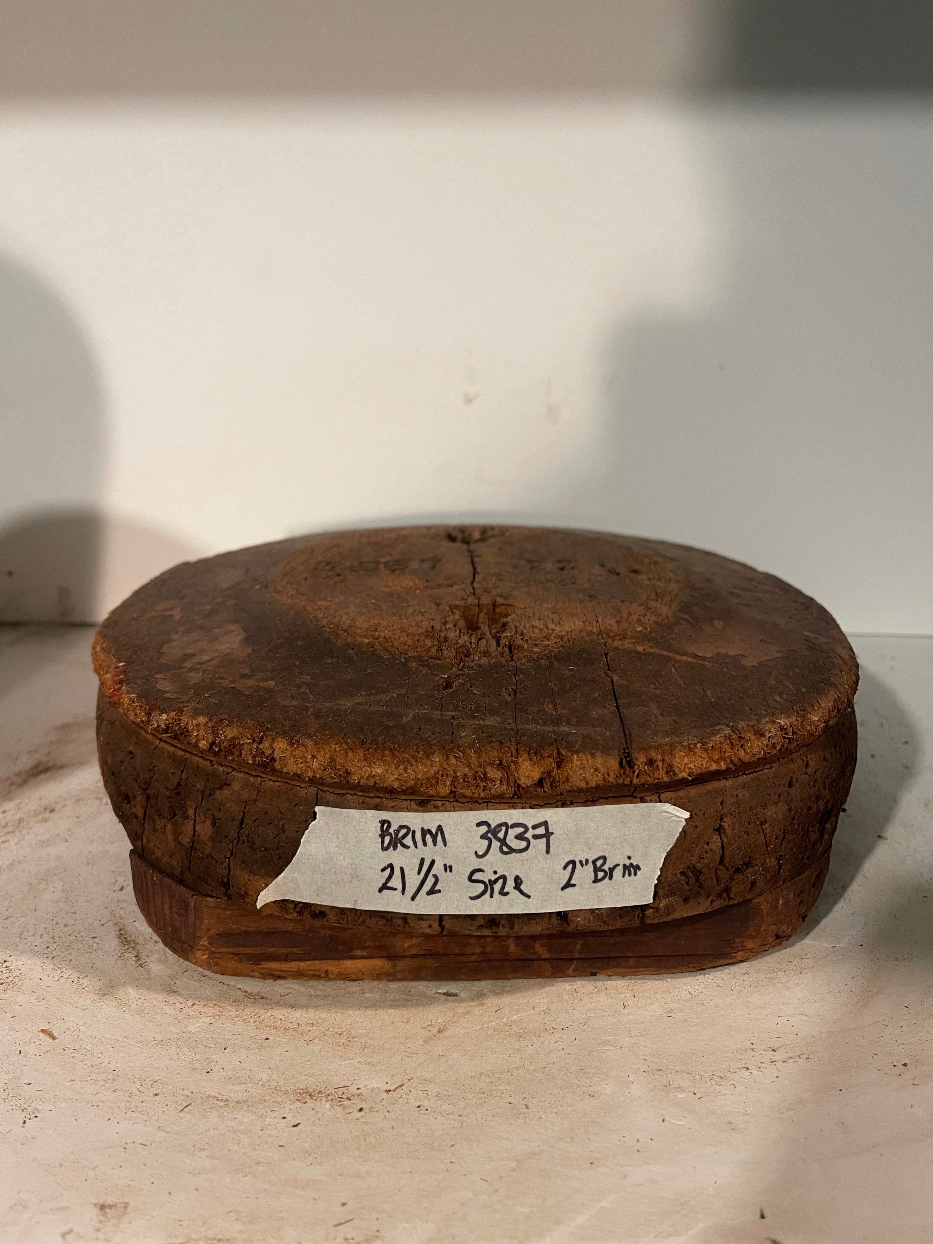 Brim Hat Block 3837, Headsize 21.5”
