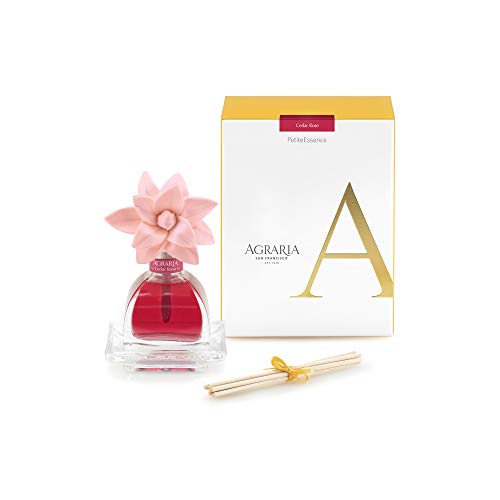AGRARIA Cedar Rose Scented PetiteEssence Diffuser, 7.4 Ounces with Reeds and a Flower
