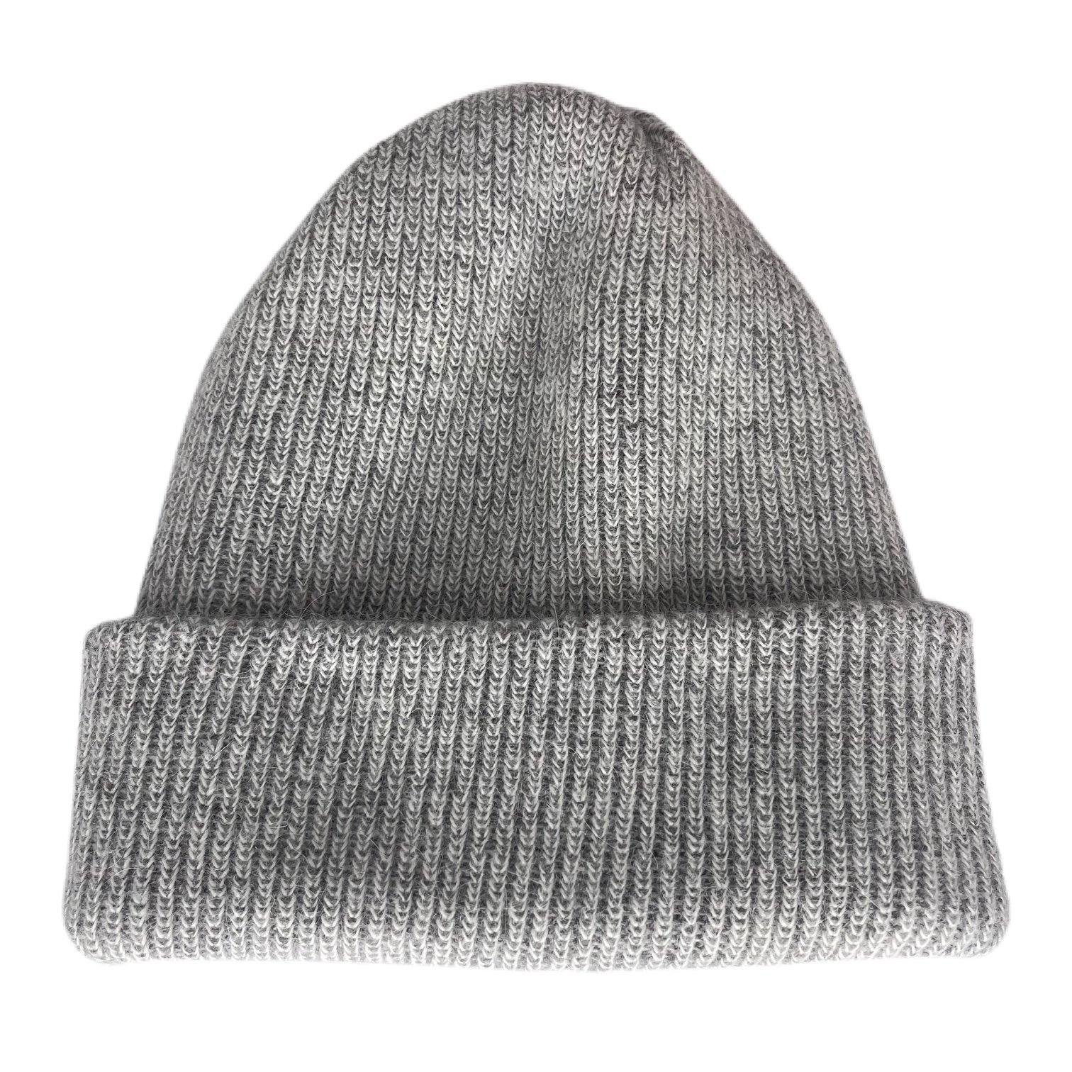 Solene Angora Blend Winter Beanie - Light Grey - SoleneBoutique