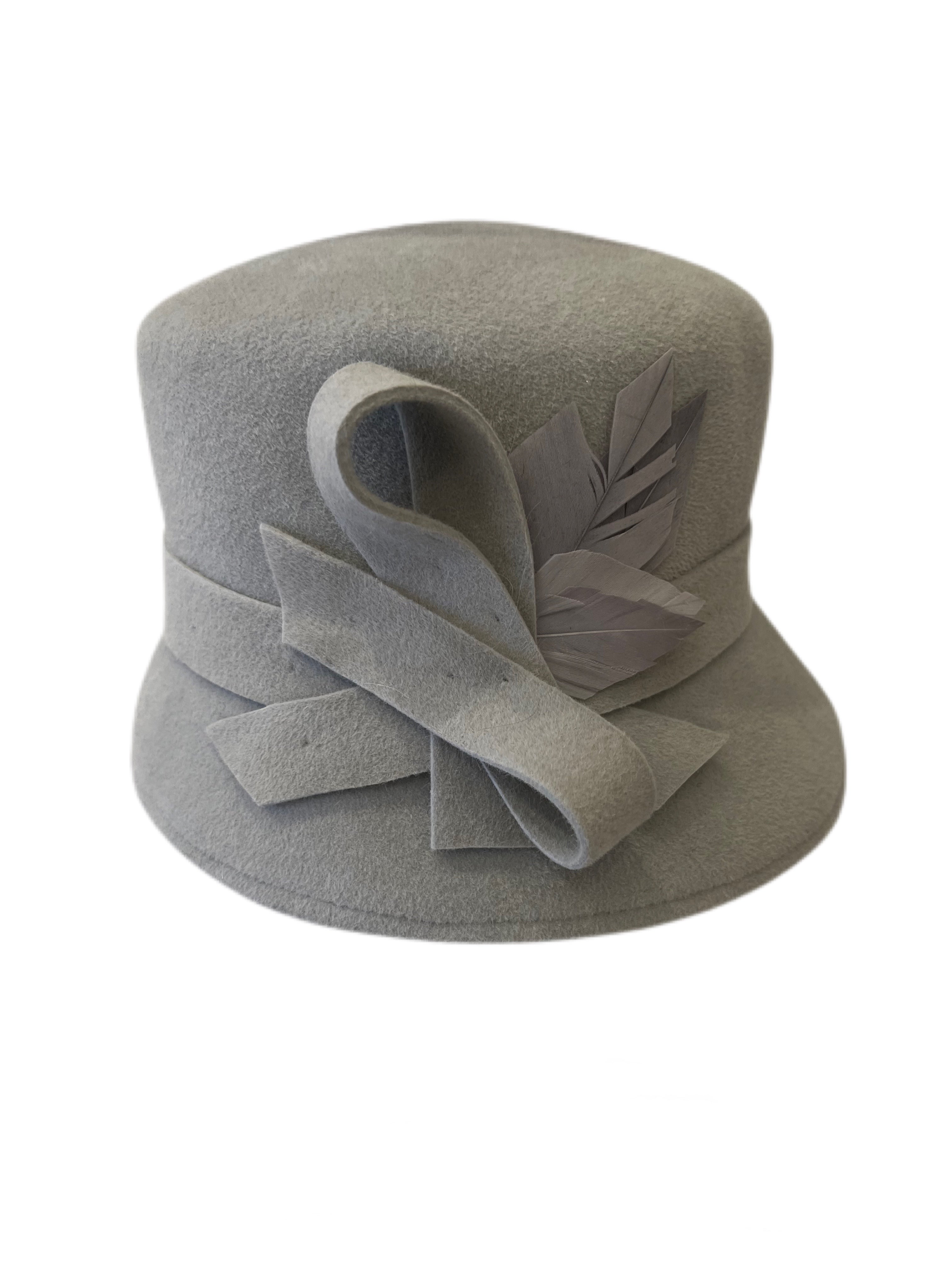 Light Grey Velour Cloche