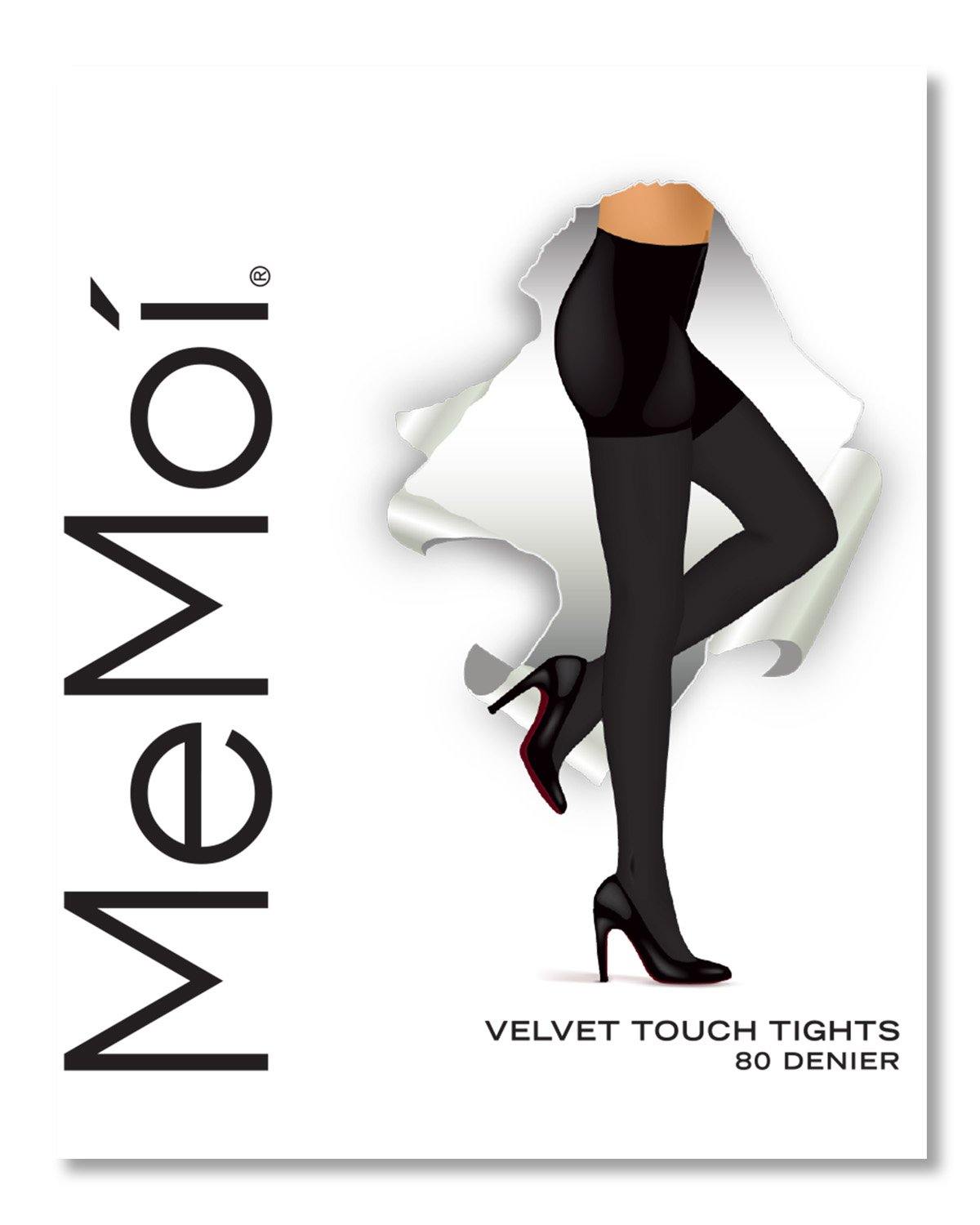 MeMoi Completely Opaque Velvet Touch Control Top 80 Denier Tights - MO-313 - SoleneBoutique